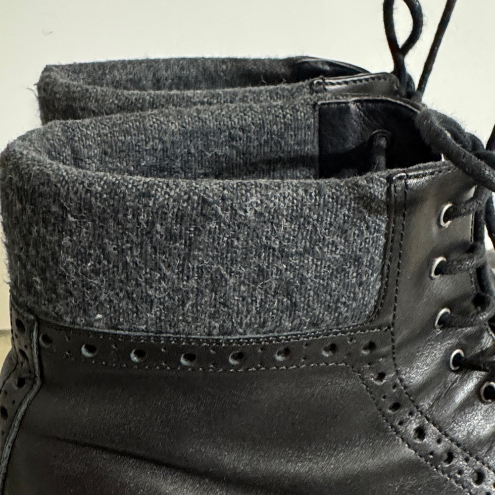 J & M EST. 1850 20-2925 MEN'S BLACK LEATHER & FABRIC CAPTOE BOOTS 13M - Picture 8 of 8